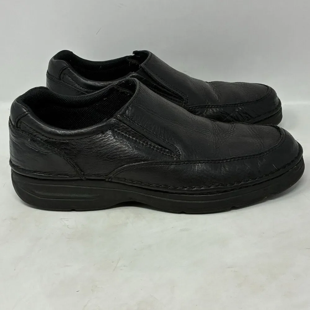 G. H. Bass Samuel Shoes Mens Black Leather Slip On Slide On Loafers 9 M Casual